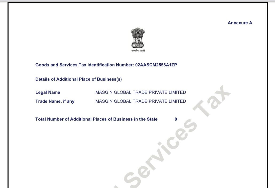 GST CERTIFICATE