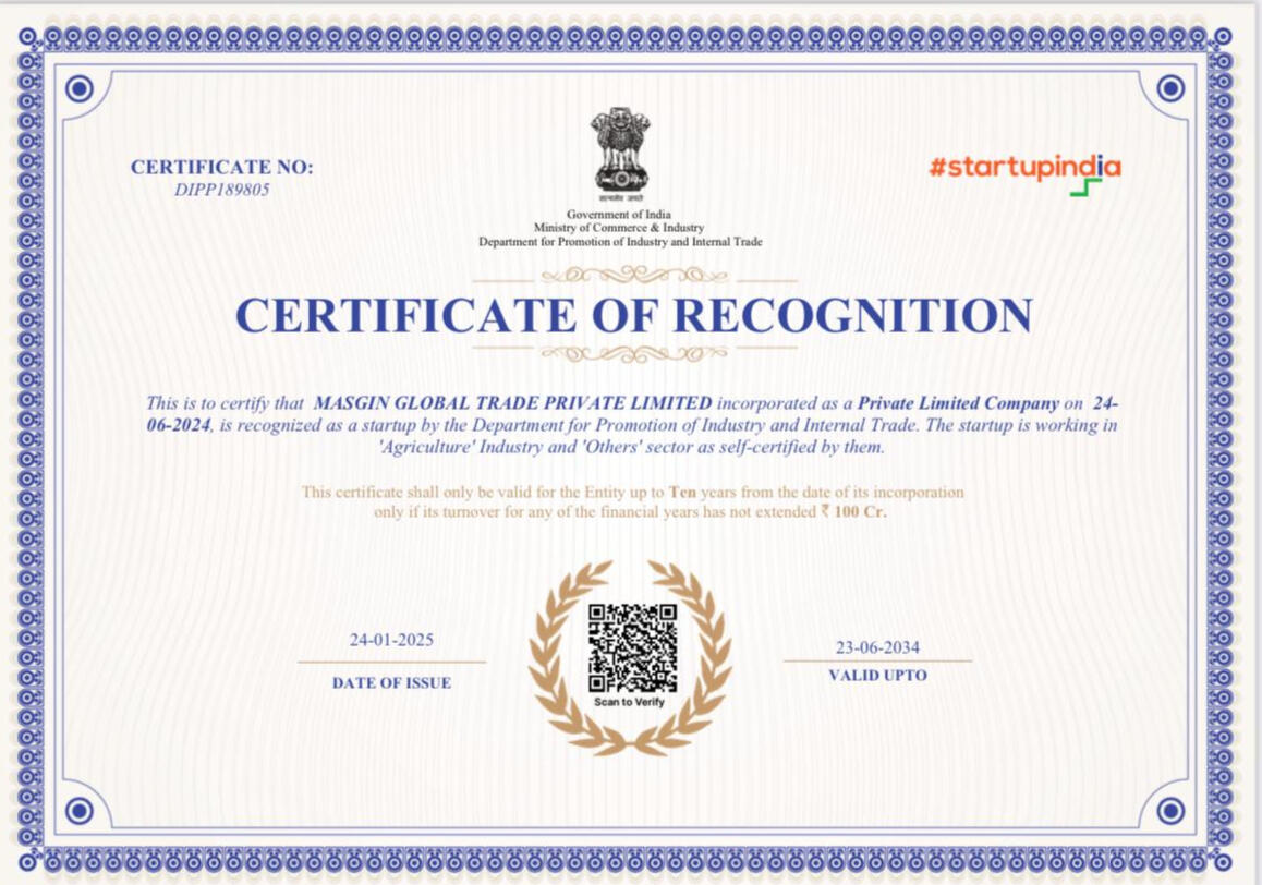 CERTIFICATE OF RECOGNITION